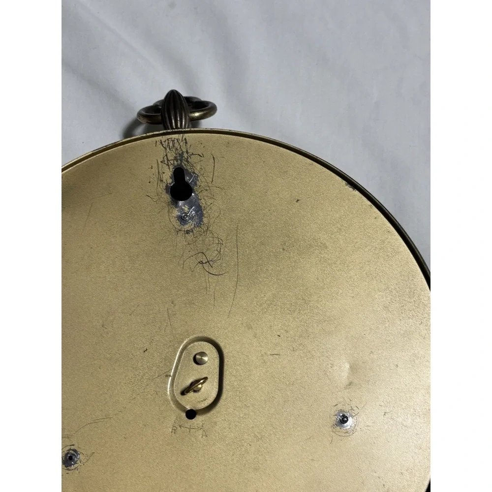 Semca 8 Day Swiss Mid Century Brass Pocket Watch Wall Clock *Working Condition*
